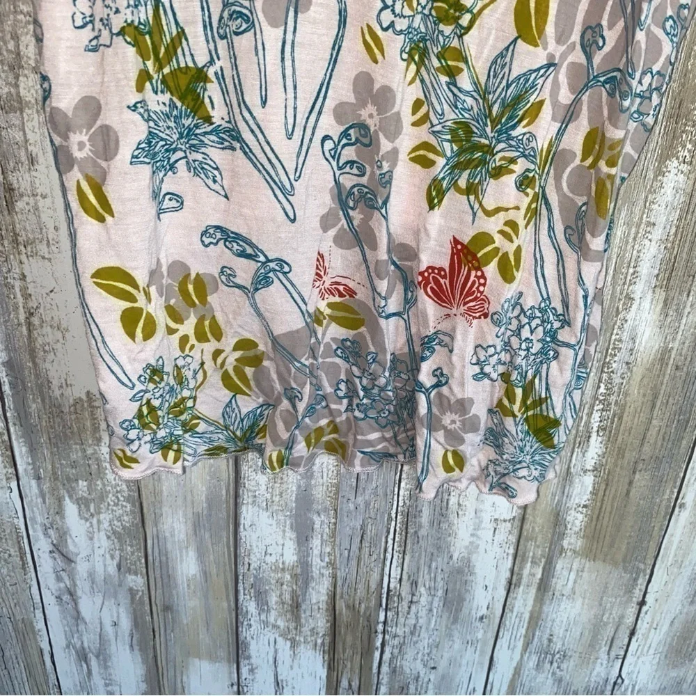 Free People Floral Cami Tank Y2K Boho High Low Hem Pink Viscose Medium - Picture 4 of 7